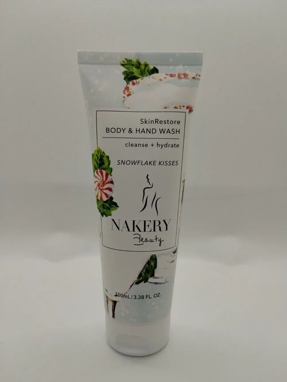 Nakery Beauty Skin Restore Body & Hand Wash Snowflake Kisses 3.38 oz